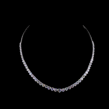 24 Cts. Total Graduated Lab Grown Diamond Tennis Necklace in 14K Gold IGI Certified