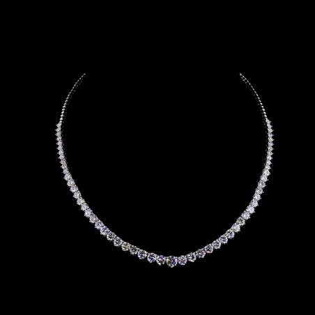 24 Cts. Total Graduated Lab Grown Diamond Tennis Necklace in 14K Gold IGI Certified