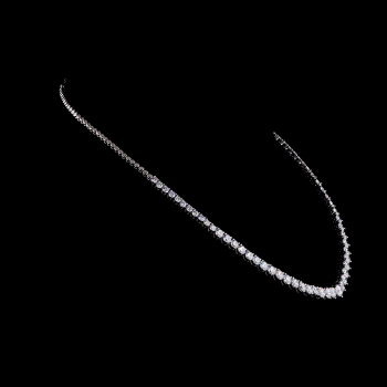 24 Cts. Total Graduated Lab Grown Diamond Tennis Necklace in 14K Gold IGI Certified