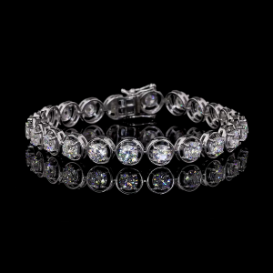 14K White Gold With 20 Pointer Each Round Lab Grown Diamonds