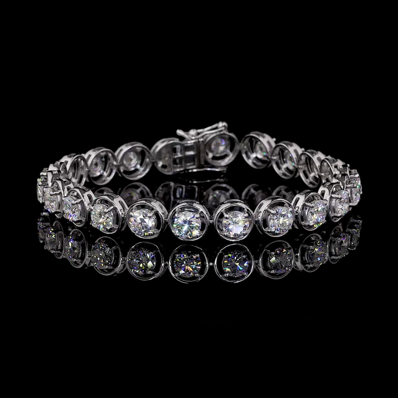 14K White Gold With 20 Pointer Each Round Lab Grown Diamonds 14K White Gold With 20 Pointer Each Round Lab Grown Diamonds