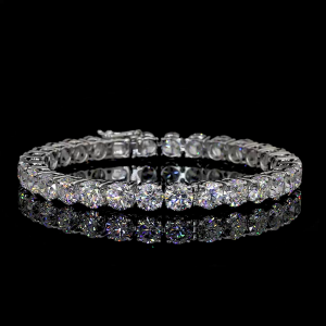 14K White Gold With 1 Carat Each EF VVS VS Lab Grown Diamonds Bangles