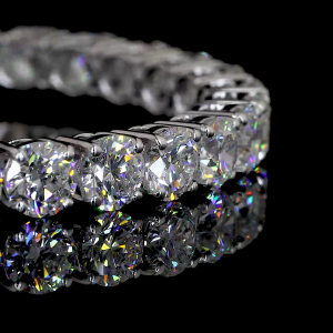 14K White Gold With 1 Carat Each EF VVS VS Lab Grown Diamonds Bangles