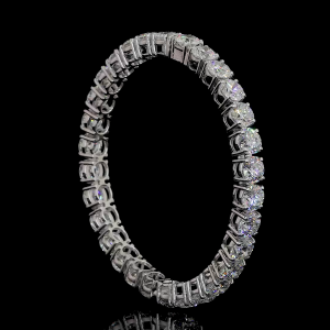 14K White Gold With 1 Carat Each EF VVS VS Lab Grown Diamonds Bangles