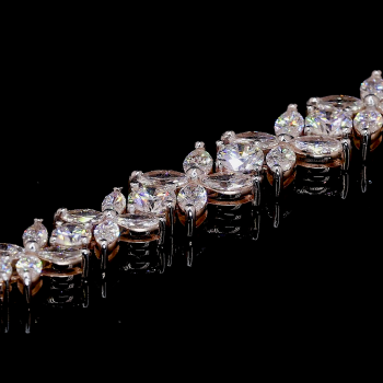 18k Rose Gold Marquise & Round Lab Grown Diamond Bracelet 18k Rose Gold Marquise & Round Lab Grown Diamond Bracelet