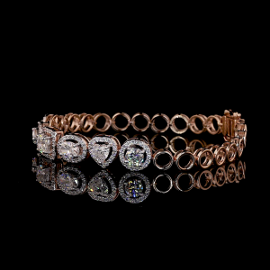 14k Rose Gold Multi shape Lab Grown Diamond Bracelet