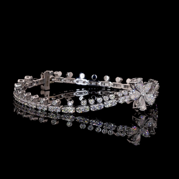 14k White Gold Fancy Bracelet made with Lab Grown Pears and Rounds and Marquise Diamonds 14k White Gold Fancy Bracelet made with Lab Grown Pears and Rounds and Marquise Diamonds