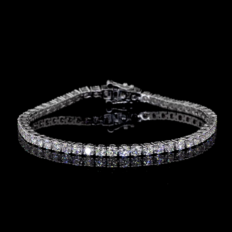 14k White Gold With Lab grown Diamonds of Rounds Total 7.80 Carat VVS VS EF Tennis Bracelet 14k White Gold With Lab grown Diamonds of Rounds Total 7.80 Carat VVS VS EF Tennis Bracelet