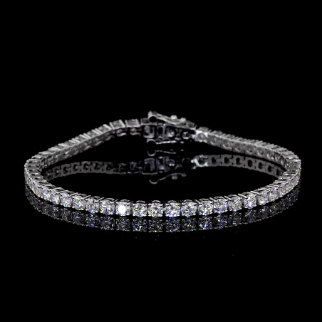 14k White Gold With Lab grown Diamonds of Rounds Total 7.80 Carat VVS VS EF Tennis Bracelet