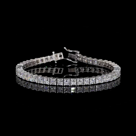 0.30 Ct. Each Princess Shape Diamond Tennis Bracelet