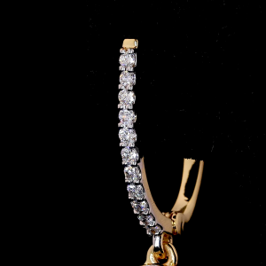 2 Ct. Each Princess Shape Diamond Drop Earing