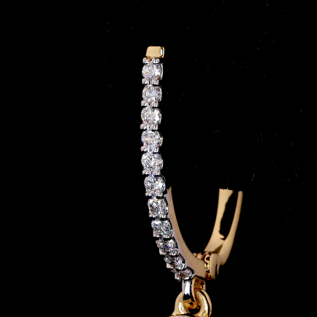 2 Ct. Each Princess Shape Diamond Drop Earing