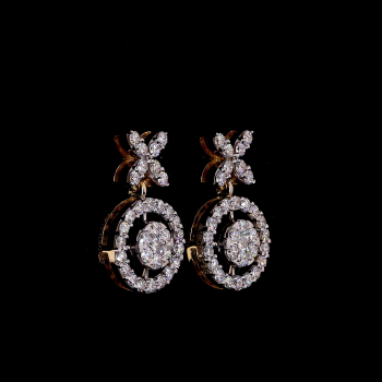 Round Shape Butturfly Diamond Drop Earring Round Shape Butturfly Diamond Drop Earring