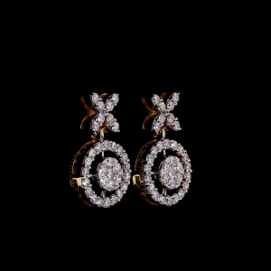 Round Shape Butturfly Diamond Drop Earring