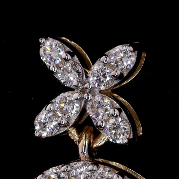 Round Shape Butturfly Diamond Drop Earring Round Shape Butturfly Diamond Drop Earring