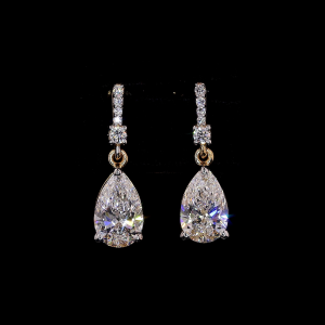 1 Ct. Each Pear Shape Diamond Drop Earring