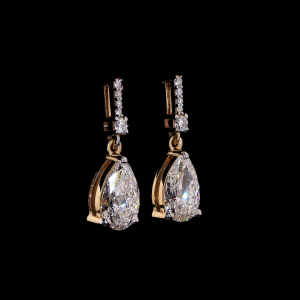 1 Ct. Each Pear Shape Diamond Drop Earring