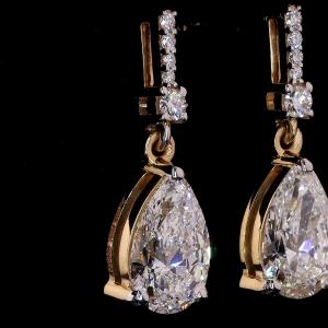1 Ct. Each Pear Shape Diamond Drop Earring