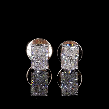 Radiant Cut Diamond Stud Earrings. Radiant Cut Diamond Stud Earrings.