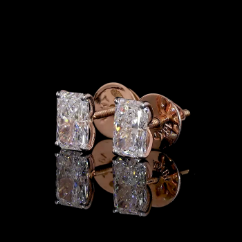 Radiant Cut Diamond Stud Earrings. Radiant Cut Diamond Stud Earrings.