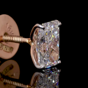Radiant Cut Diamond Stud Earrings.