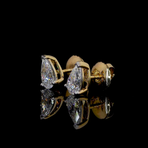 1.20Ct. Each IGI Certified Pear-Cut Diamond Stud Earrings
