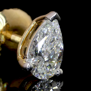 1.20Ct. Each IGI Certified Pear-Cut Diamond Stud Earrings