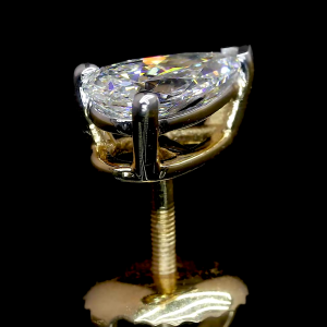 1.20Ct. Each IGI Certified Pear-Cut Diamond Stud Earrings