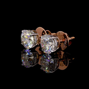 Round 2 Ct. E VVS2 Each Lab Diamond IGI Certified Studs Earring Round 2 Ct. E VVS2 Each Lab Diamond IGI Certified Studs Earring