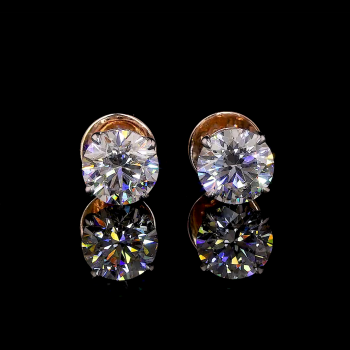 Round 2 Ct. E VVS2 Each Lab Diamond IGI Certified Studs Earring Round 2 Ct. E VVS2 Each Lab Diamond IGI Certified Studs Earring