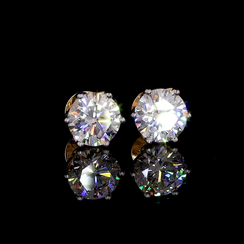 Round 3 Ct. E VVS2 Each Lab Diamond IGI Certified Studs Earring Round 3 Ct. E VVS2 Each Lab Diamond IGI Certified Studs Earring
