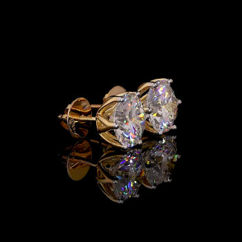 Round 3 Ct. E VVS2 Each Lab Diamond IGI Certified Studs Earring Round 3 Ct. E VVS2 Each Lab Diamond IGI Certified Studs Earring