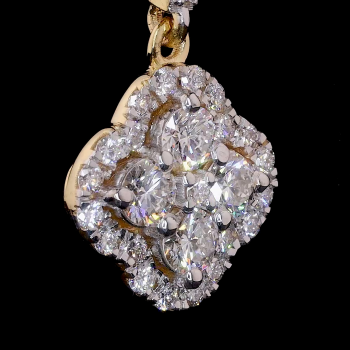 Flower cluster drop earrings With Round Shape Lab Diamond Flower cluster drop earrings With Round Shape Lab Diamond