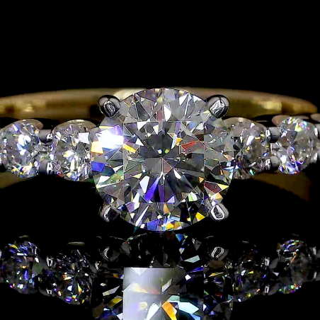 14k Gold With 2 Carat Diamond Solitaire & 2.5Ct. Eternity Band Set