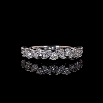 Round and Marquies Half Band with Lab Diamond Round and Marquies Half Band with Lab Diamond