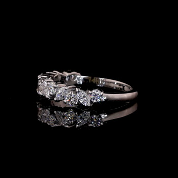 Round and Marquies Half Band with Lab Diamond Round and Marquies Half Band with Lab Diamond