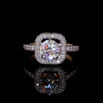 Vintage 1.5 Carat Lab Diamond Engagement Ring Gold Ring for Women 1.62ct Vintage Halo Gold Ring Vintage 1.5 Carat Lab Diamond Engagement Ring Gold Ring for Women 1.62ct Vintage Halo Gold Ring