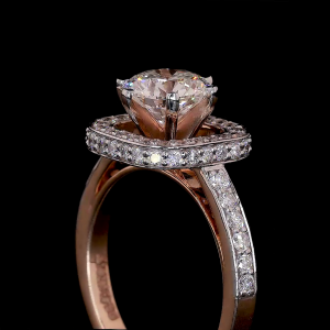 Vintage 1.5 Carat Lab Diamond Engagement Ring Gold Ring for Women 1.62ct Vintage Halo Gold Ring