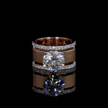 14k Gold Round Diamond Ring – Double Band Engagement Sparkle 14k Gold Round Diamond Ring – Double Band Engagement Sparkle