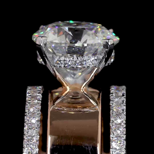 14k Gold Round Diamond Ring – Double Band Engagement Sparkle