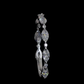 14k Gold Diamond Ring– Marquise & Round Cut Tennis Style Sparkle