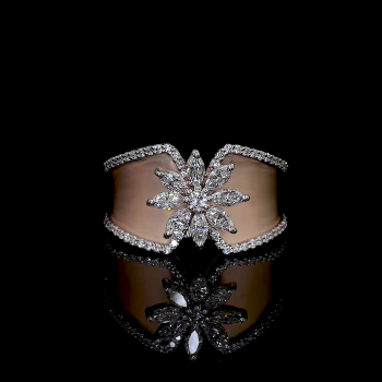 Golden Bloom – Marquise Diamond Floral Ring in 14k Gold Golden Bloom – Marquise Diamond Floral Ring in 14k Gold