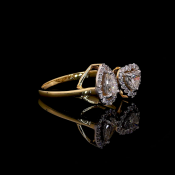 14k Gold Halo Diamond Rings – Pear & Heart-Shaped Set for Romantic Elegance 14k Gold Halo Diamond Rings – Pear & Heart-Shaped Set for Romantic Elegance