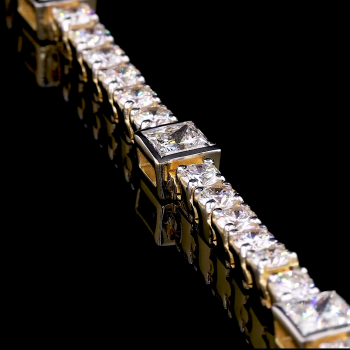 Tennis Bracelet with 20 pointer Rounds and 1 carat Each Princess Cut Lab Grown Diamonds Tennis Bracelet with 20 pointer Rounds and 1 carat Each Princess Cut Lab Grown Diamonds
