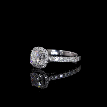 14k Gold Halo Diamond Ring – Round Cut Sparkle with Pavé Band 14k Gold Halo Diamond Ring – Round Cut Sparkle with Pavé Band