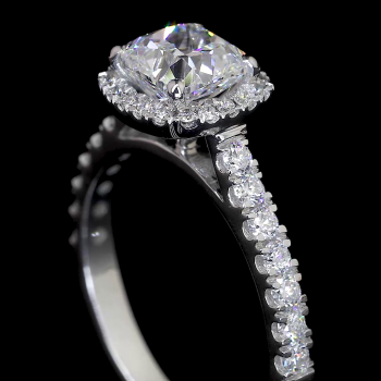 14k Gold Halo Diamond Ring – Round Cut Sparkle with Pavé Band 14k Gold Halo Diamond Ring – Round Cut Sparkle with Pavé Band