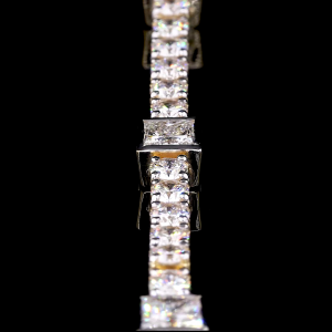 Tennis Bracelet with 20 pointer Rounds and 1 carat Each Princess Cut Lab Grown Diamonds