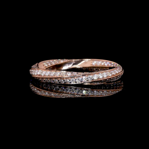 Twisted Sparkle Lab Diamond Ring Rose Gold 14K 18K
