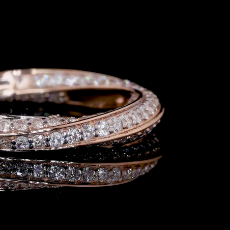 Twisted Sparkle Lab Diamond Ring Rose Gold 14K 18K