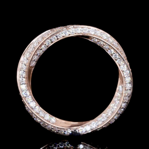 Twisted Sparkle Lab Diamond Ring Rose Gold 14K 18K